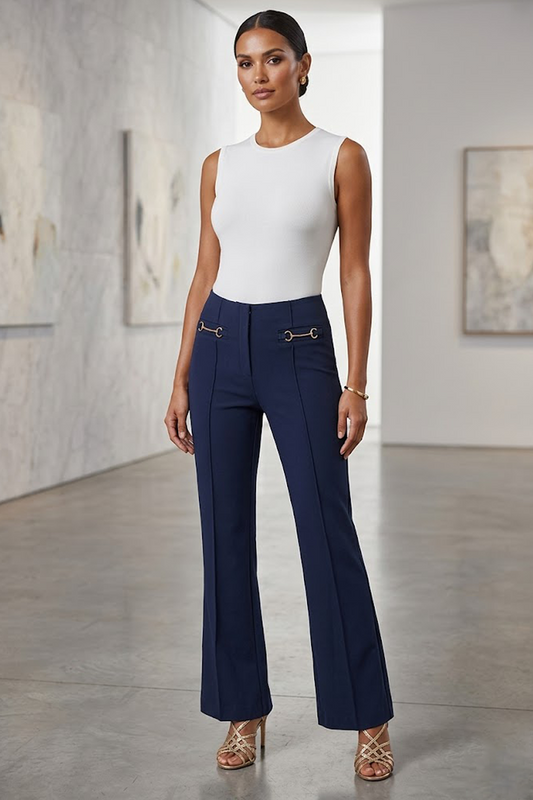 The Bex Cropped Trousers in French Marine