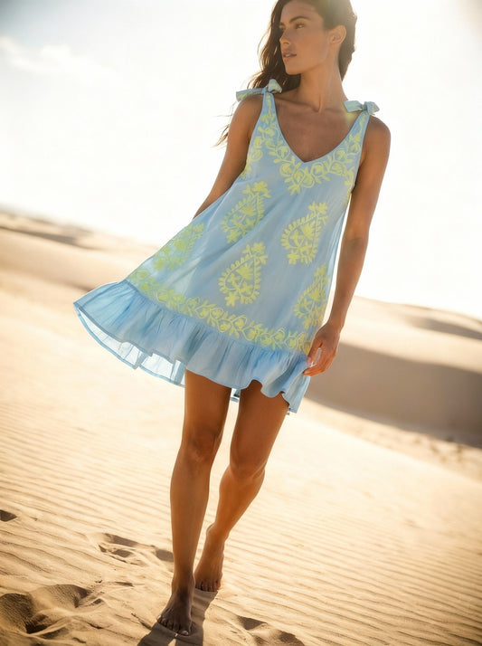 The Rumer Dress in Cornflower Blue - Pre Order Now