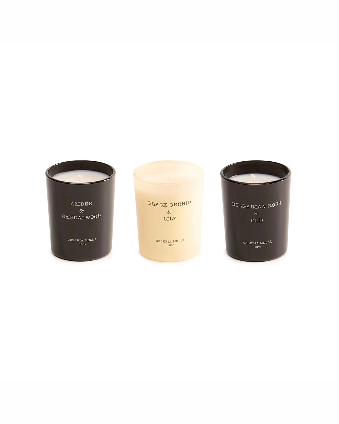 Gift Set of 3 Candles -Bulgarian Rose, Balck Orchid & Lily, Black Amber & Sandalwood