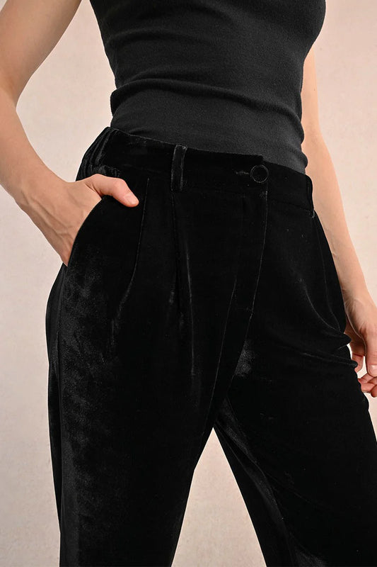 Velvet Black Trousers by Molly Bracken