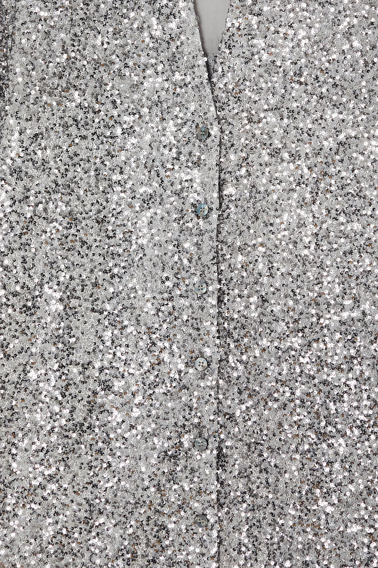 Gunmetal Sequins Miley  Shirt