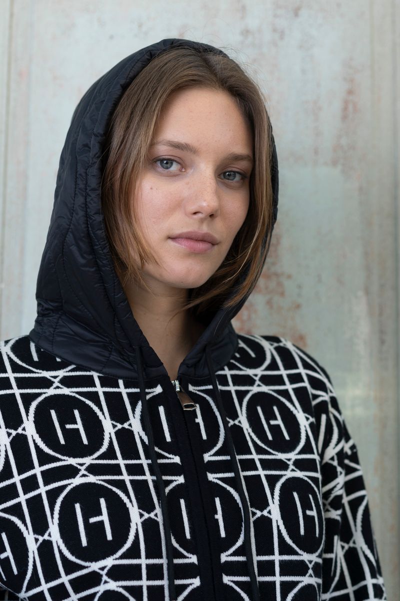 The Orie Black Knit Hoodie by Hongo