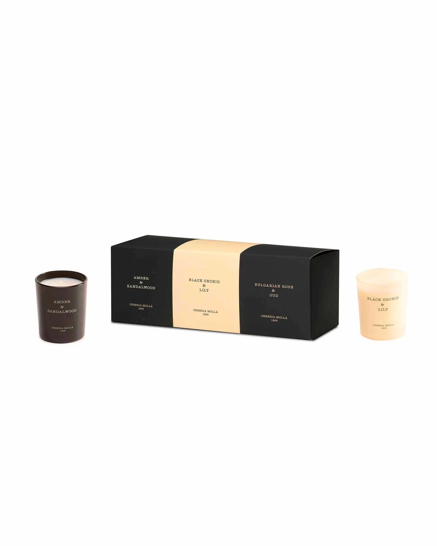 Gift Set of 3 Candles -Bulgarian Rose, Balck Orchid & Lily, Black Amber & Sandalwood