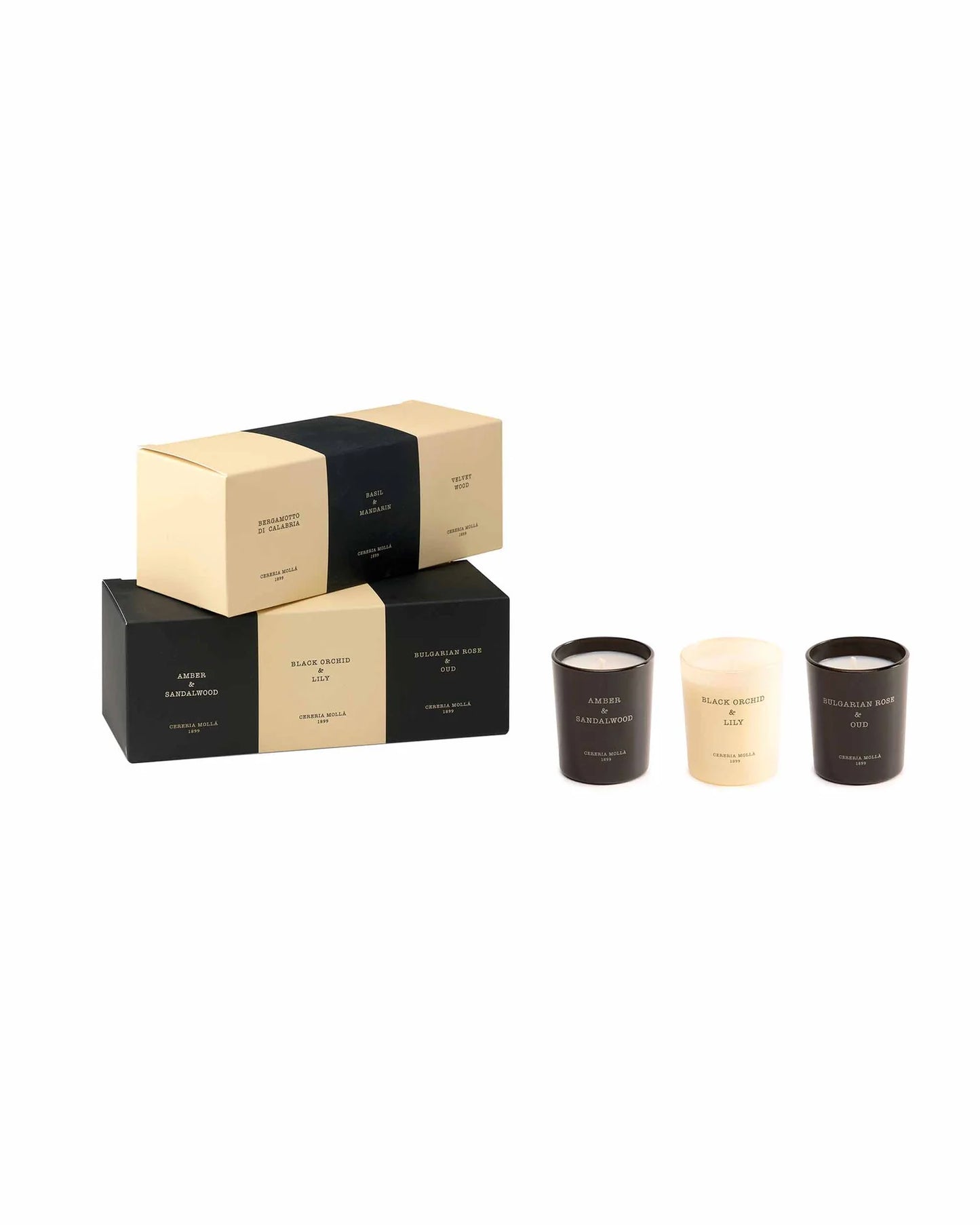 Gift Set of 3 Candles -Bulgarian Rose, Balck Orchid & Lily, Black Amber & Sandalwood